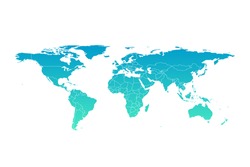 Vector world map infographic symbol. International illustration sign. Blue gradient global element for business, presentation, sample, web design, media, news, blog, report
