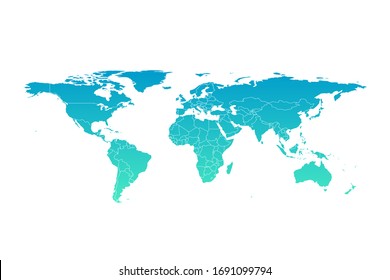 Vector world map infographic symbol. International illustration sign. Blue gradient global element for business, presentation, sample, web design, media, news, blog, report