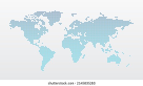 Vector World Map Infographic Symbol. Blue Circle Gradient Icon. International Global Illustration Sign. Design Element For Business, Web, Presentation, Data Report, Media, News, Blog