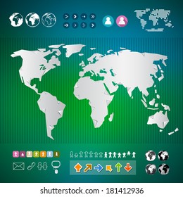 Vector World Map Infographics Template
