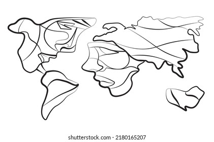 Vector world map, isolated on white background. Plant Earth gray map template for website pattern, annual report, infographics. Similar world map icon around the world. map silhouette.
with face face