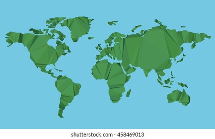 Vector World Map Low Poly