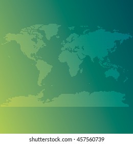 Vector world map made of dots on gradient background
