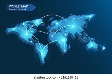 vector of world map with network communication