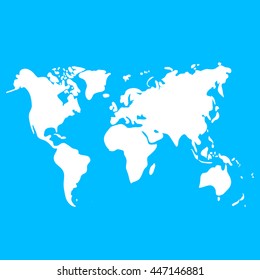 Vector world map on blue background for design