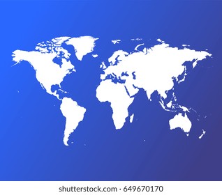 Vector World Map on blue background. Very High detail illustration.