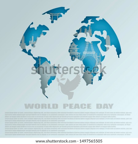 Vector World Map .paper Cut Style. 