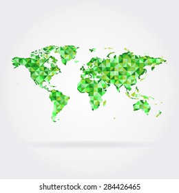 Vector World map of rainbow colors.