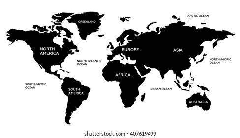Vector World Map Signature Black