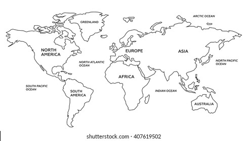 Vector World Map Signature Contour