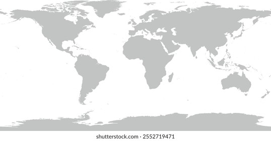 Vetor Mapa mundial com uma única cor e limite global para um dos sistemas de coordenadas populares, que é GCS WGS 1984 ESPG 4326