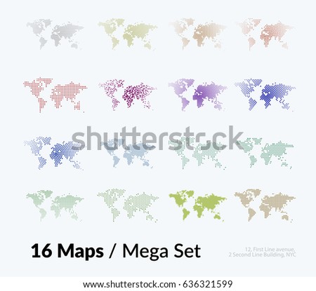 vector world map templates triangles squares stock vector royalty
