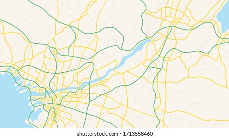 Vector world map top view and the ocean, illustration