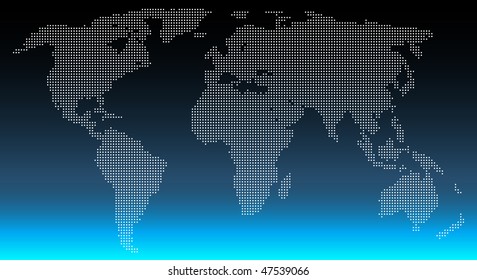Vector World Map of White Dots