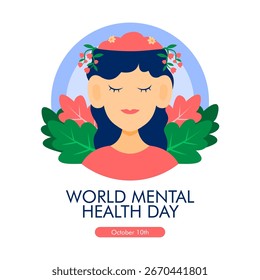 Vector Plantilla de antecedentes de salud mental en el mundo