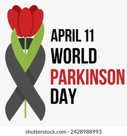 vector world Parkinson day illustration in flat design style