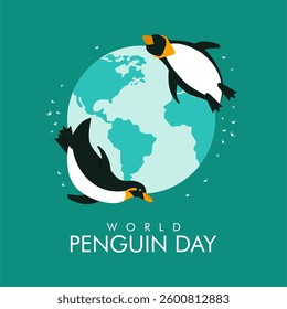 vector world penguin day poster template