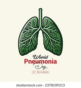 vector world pneumonia day realistic concept with healthy lung illustration