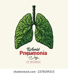 vector world pneumonia day realistic concept with healthy lung illustration