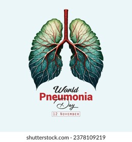 vector world pneumonia day realistic concept with healthy lung illustration