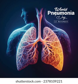 vector world pneumonia day realistic concept with healthy lung illustration