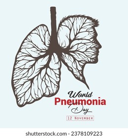 vector world pneumonia day realistic concept with healthy lung illustration