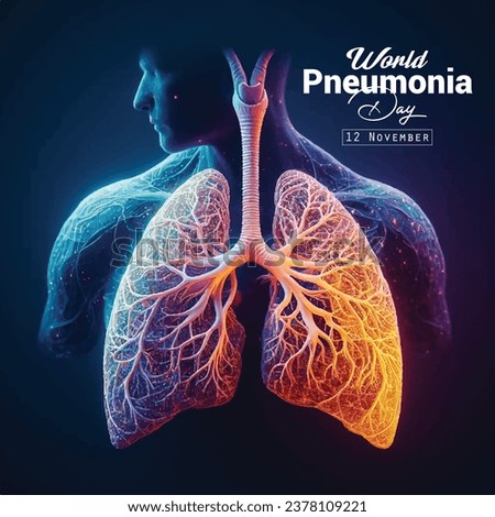 vector world pneumonia day realistic concept with healthy lung illustration