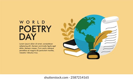 vector world poetry day background template