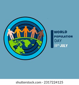 Vector World Population Day 2023 observed globally on 11 July