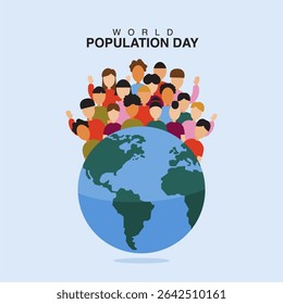 modelo de pôster do dia da população mundial de vetor