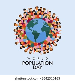modelo de pôster do dia da população mundial de vetor
