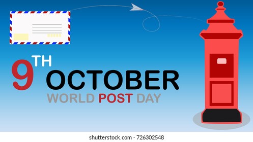 vector world post day blue and white banner.