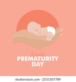 Plantilla de póster del Día Mundial del Vector sobre la Prematuridad