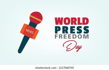 Vector World Press Freedom Day kreative Illustration mit flachem Design Konzept. Design mit einem Mikrofoto 