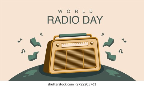 vector world radio day background template