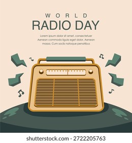 vector world radio day background template