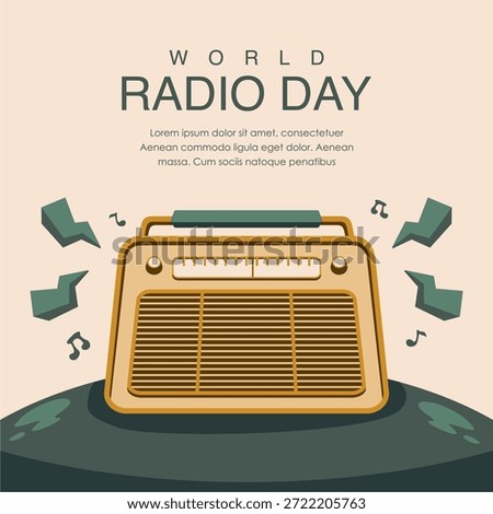vector world radio day background template