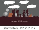 vector world refugee day in flat illustration
