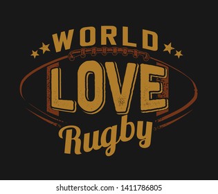 Vector World For Rugby template for apparel