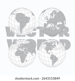 Vektor WELT, einfarbig, farbig