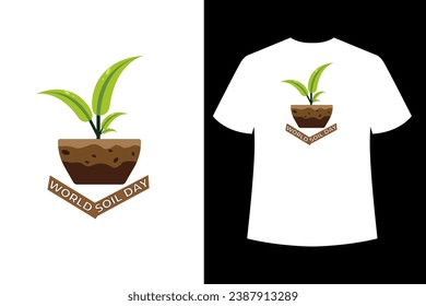 vector world soil day t shirt design white