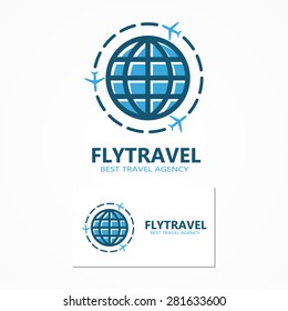 Vector world travel logo