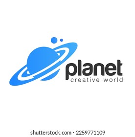 logotipo de vector world travel planet. estilo de espacio negativo