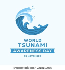 vector world tsunami awareness day illustration in flat design
