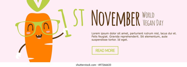 vector world vegan day banner