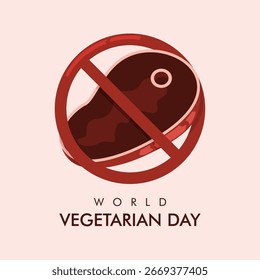 Vector Día Mundial del Vegetariano Plantilla de fondo
