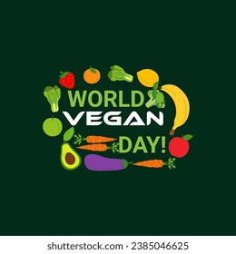 vector world vegetarian day hand drawn illustration