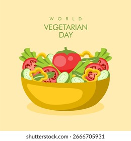 Plantilla de póster del Día Mundial del Vector Vegetariano
