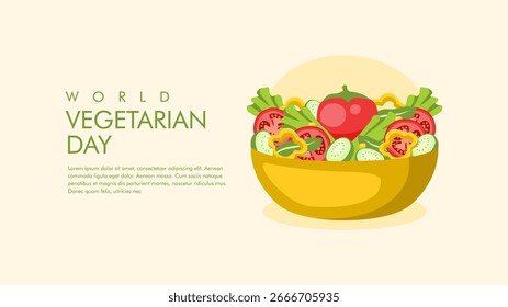 vetor mundo vegetariano dia modelo de cartaz