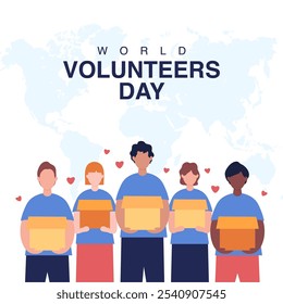 vector world volunteers day poster template